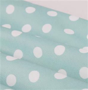 Vintage Green Polka Dot A-Line Dress with White Lace Collar and Bow Accent N23827