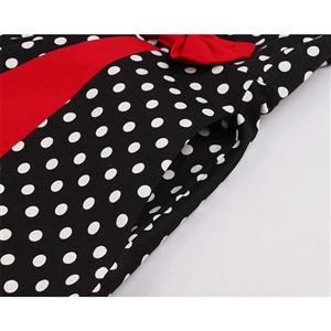 Retro Halter Polka Dots Bowknot Detail Backless High Waist Swing Dress N18877