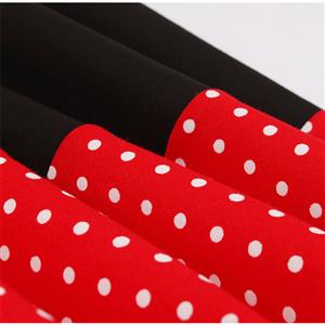 Vintage Heart-shaped Bodice Polka Dots Short Sleeve High Waist A-line Dress N18899
