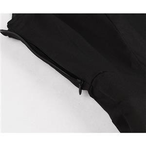 Sexy Black See-through Mesh Patchwork Heart Bodice Sleeveless Party Midi Dress N18960