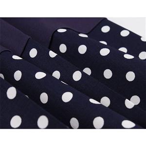 Elegant Crew Neck Sleeveless Polka Dots Patchwork Midi Formal Dress with Belt N19027