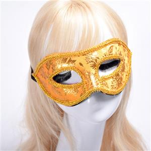 Vintage Noble Golden Floral Hot Stamping Cosplay Masquerade Party Eye Mask MS20002