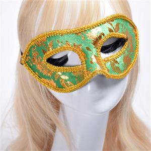 Vintage Noble Golden Floral Hot Stamping Cosplay Masquerade Party Eye Mask MS20004