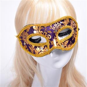 Victorian Gothic Noble Floral Hot Stamping Cosplay Masquerade Party Eye Mask MS20005