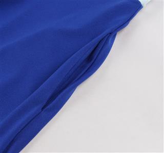 Vintage Inspired Blue A-Line Dress with Side Bow, Waist Belt, and Matching Headband N23818