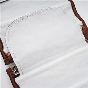 Vintage Jacquard Corset Top - Heart-shaped Neckline with Leather Trim and Front Lace-up N237844