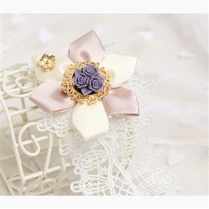Vintage Gothic White Lace Wristband Floral Embellishment Bracelet J17852