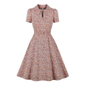 Retro Floral Print Dresses for Women 1960, Vintage 1950's Dresses for Women,Vintage Dress for Women, Sexy Dresses for Women Cocktail, Cheap Party Dress, Vingtage Office Lady Midi Dress, #N22109