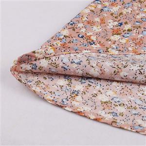 Retro Floral Print Lapel Tie Collar Short Sleeve High Waist Rockabilly Daily Swing Dress N22109