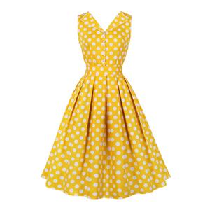 Retro Polka Dots Midi Dress, Fashion A-line Swing Dress, Retro Dresses for Women 1960, Vintage Dresses 1950's, Plus Size Summer Dress, Vintage High Waist Dress for Women, Simple Dresses for Women, Vintage Spring Dresses for Women, #N21849