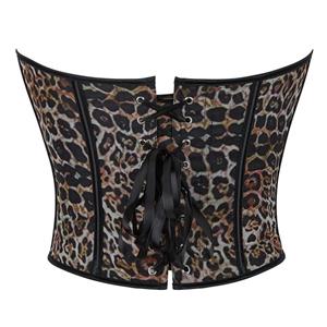 Leopard Print Single Breasted Women's Tube Top Push Up Palace Corset N23640