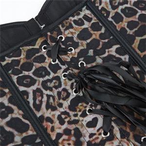 Leopard Print Single Breasted Women's Tube Top Push Up Palace Corset N23640