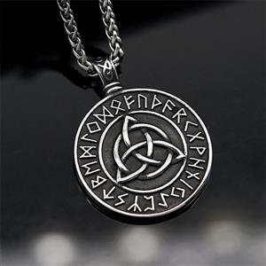 Vintage Norse Viking Pirate Men's Stainless Steel Pendant - Mythological Odin's Design J23700