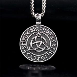 Vintage Norse Viking Pirate Men's Stainless Steel Pendant - Mythological Odin's Design J23700