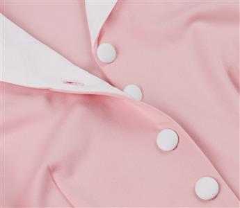 Vintage Pink Dress with Strawberry Print and White Waist Belt - Sweetheart Neckline Party Dress for Women N23824