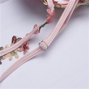 Vintage Pink Satin Corset Set - Floral Lace Overlay Bustier with Adjustable Back Straps N237823