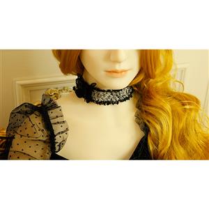 Vintage Plaid Lace Butterfly Gothic Style Necklace J19189