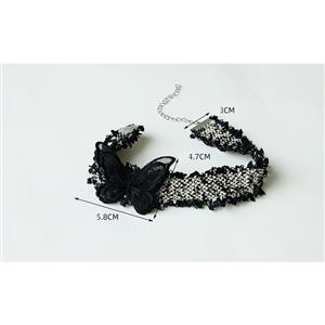 Vintage Plaid Lace Butterfly Gothic Style Necklace J19189