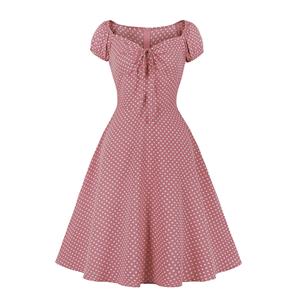 French Maiden Dresses, Polka Dots Summer Swing Dress, Retro Dresses for Women 1960, Vintage Dresses 1950's, Plus Size Summer Dress, Vintage Dress for Women, Vintage Summer Day Dress, #N22257