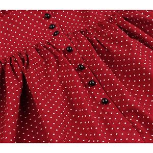 Vintage Rockabilly Polka Dots V Neck Sleeveless High Waist Cocktail Party Swing Dress N19031