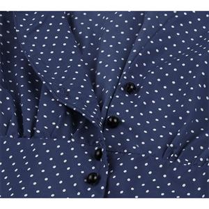 Vintage Rockabilly Polka Dots V Neck Sleeveless High Waist Cocktail Party Swing Dress N19102