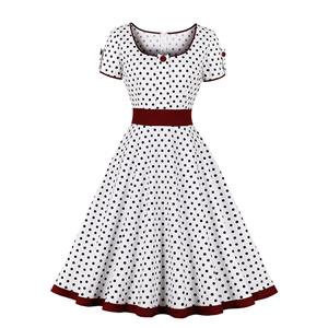 Vintage Lovely Dresses, Print Summer Swing Dress, Retro Dresses for Women 1960, Vintage Dresses 1950's, Vintage Summer Dress, Vintage Dress for Women, Wave Point Vintage Summer Day Dress, #N23020