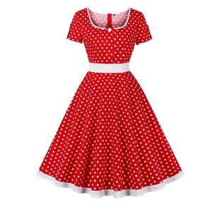 Vintage Lovely Dresses, Print Summer Swing Dress, Retro Dresses for Women 1960, Vintage Dresses 1950's, Vintage Summer Dress, Vintage Dress for Women, Wave Point Vintage Summer Day Dress, #N23022