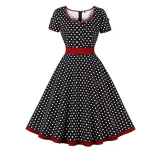 Vintage Lovely Dresses, Print Summer Swing Dress, Retro Dresses for Women 1960, Vintage Dresses 1950's, Vintage Summer Dress, Vintage Dress for Women, Wave Point Vintage Summer Day Dress, #N23024