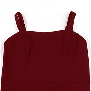 Vintage 2 - Piece Polka Dot & Wine Red Dress Set (Peter Pan Collar Cape + Sleeveless A - line Dress) N23932
