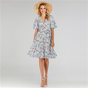 Cute Summer Swing Dress, Retro OL Dresses for Women 1960, Vintage Floral Printed Dresses 1950's, Plus Size Summer Dress, Vintage Dress for Women, Vintage Office Lady Dresses for Women, Vintage Spring Dresses for Women, #N19505