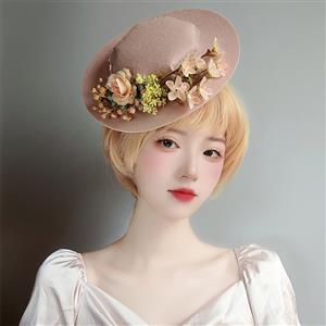 Vintage Flowers and Fruits Fascinator Bridal Bowler-hat Princess Cosplay Party Accessory J21680