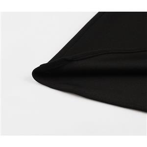 Sexy Gothic Black Sheer Mesh Spliced Long Sleeve Midi Dress N19558