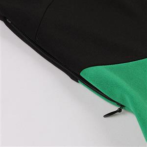 Fashion Short Sleeve High Waist Ruffle Hem Daily Swing Zipper Dress N22835