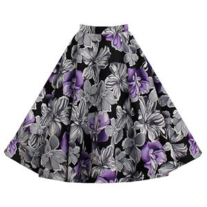 1950's Vintage Skater Skirt, Skater Skirt, Floral Skirt, Casual Skirt, A Line Swing Skirt, #HG11816