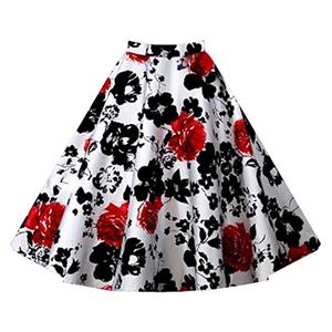 1950's Vintage Skater Skirt, Skater Skirt, Floral Skirt, Casual Skirt, A Line Swing Skirt, #HG11817