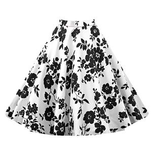 1950's Vintage Skater Skirt, Skater Skirt, Floral Skirt, Casual Skirt, A Line Swing Skirt, #HG11818