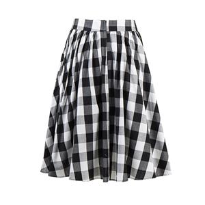 Classic Plaid High Waisted Flared Pleated Skater Skirt HG12183