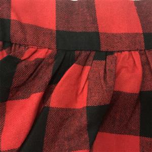 Classic Red Plaid Cotton High Waisted Vintage Flared Pleated Casual Skater Skirt N20167