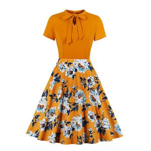 Floral Print Dresses, Cute Autumn Swing Dress, Retro Dresses for Women 1960, Vintage Dresses 1950's, Plus Size Autumn Dress, Vintage Dress for Women, Solid Color Dresses, Vintage Autumn Daily Dress, #N19561