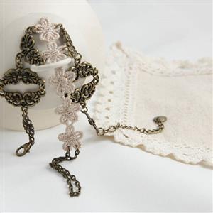 Vintage Style Metal Flower Embroidery Bracelet J17916