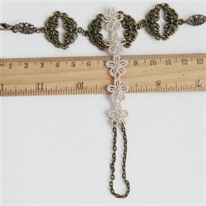 Vintage Style Metal Flower Embroidery Bracelet J17916