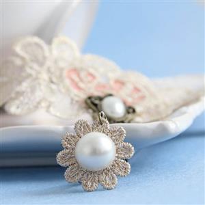 Vintage Style Floral Embroidery Bracelet with Ring J17918