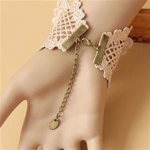 Vintage Style Big Butterfly Pearl Bracelet with Ring J18003