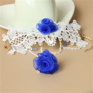 Vintage Style Flower Chain Bracelet with Ring J18001