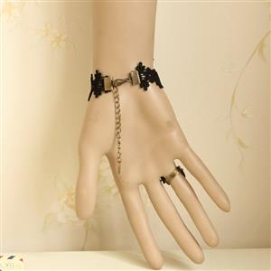Fahsion Vintage Lace Lady Head Appears Wristband Metal Ring Bracelet J17842