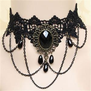 Vintage Gothic Victorian Lace Jewelry Chocker Necklace J12035