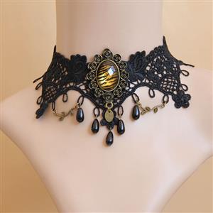 Vintage Gothic Victorian Lace Jewelry Chocker Necklace J12036