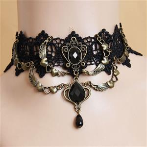 Vintage Gothic Victorian Lace Jewelry Chocker Necklace J12039