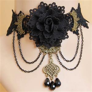 Vintage Gothic Victorian Lace Jewelry Chocker Necklace J12055