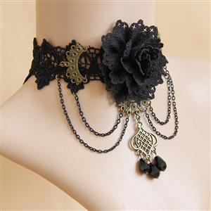 Vintage Gothic Victorian Lace Jewelry Chocker Necklace J12055